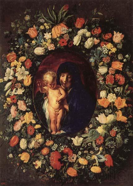 Jacob Jordaens Madonna and  Child Wreathed wih Flowers Spain oil painting art